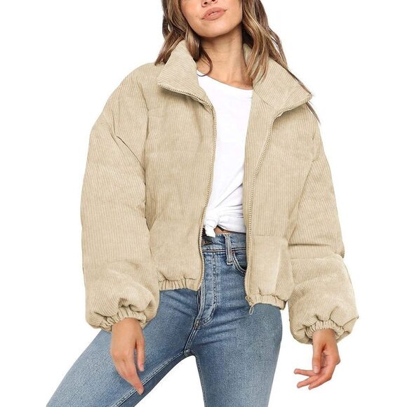 ETCYY Women's Causal Lightweight Quilted Jackets Long Sleeve Oversized Warm Win - Picture 14 of 15